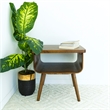 Allora Solid Wood Rectangular End Table in Dark Walnut Brown