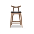 Allora Mid-Century Modern Faux Leather Bar Stool in Black