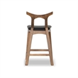 Allora Mid-Century Modern Faux Leather Bar Stool in Black