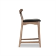 Allora Mid-Century Modern Faux Leather Bar Stool in Black