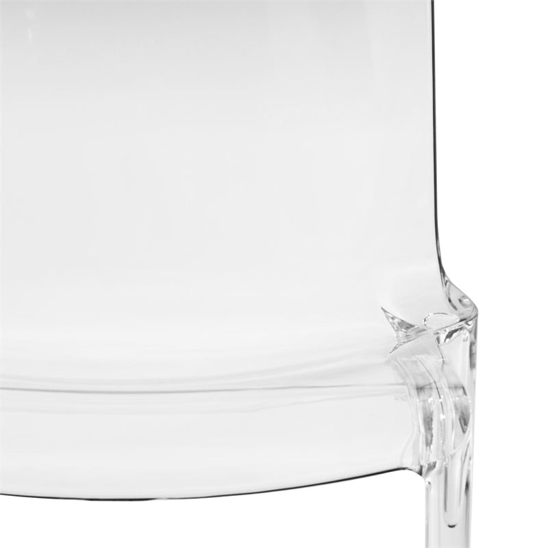 Allora Mid-Century Modern Dining Side Chair in Clear (Set of 2)