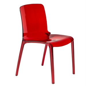 allora mid-century modern dining side chair in red