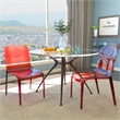 Allora Mid-Century Modern Dining Side Chair in Red (Set of 2)