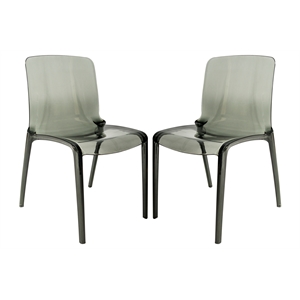 allora mid-century modern dining side chair in black (set of 2)