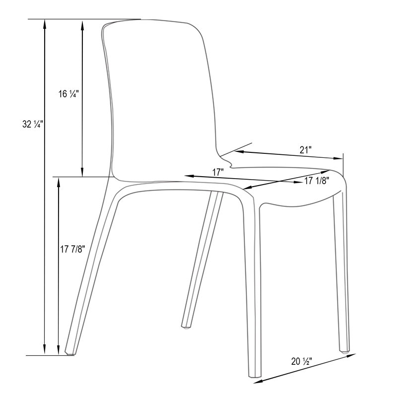Allora Mid-Century Modern Dining Side Chair in Blue