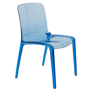 allora mid-century modern dining side chair in blue