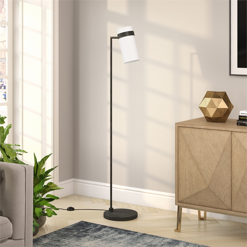 Allora Mid Century Modern Metal Floor Lamp in Black