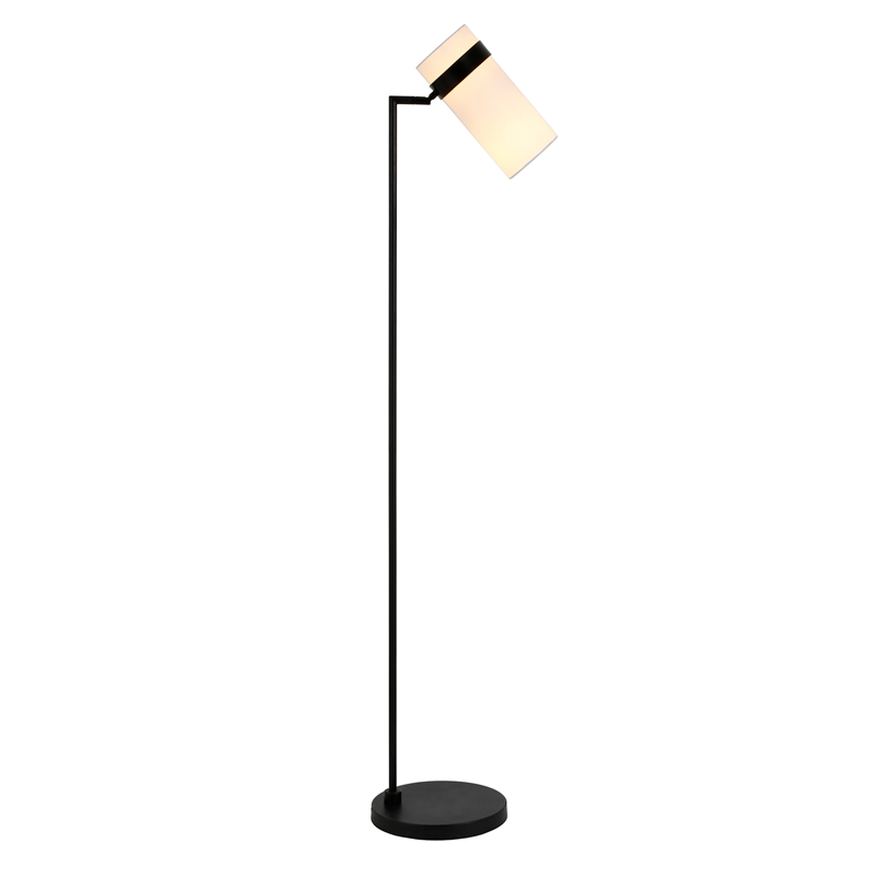 Allora Mid Century Modern Metal Floor Lamp in Black