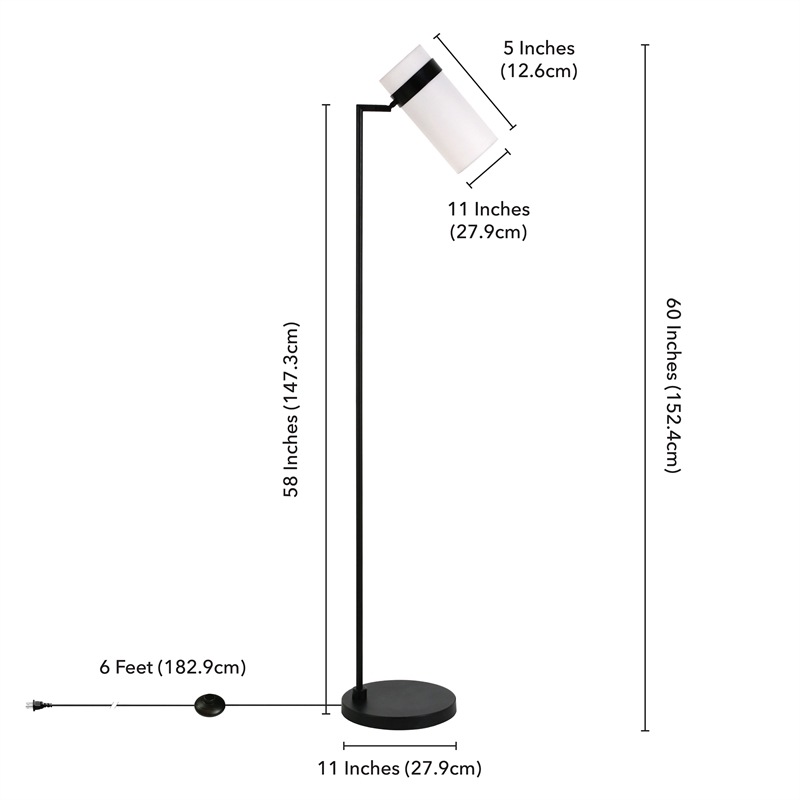 Allora Mid Century Modern Metal Floor Lamp in Black
