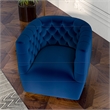 Allora 30'' Contemporary Velvet Swivel Accent Chair in Navy Blue