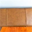 Allora Mid-Century Modern Genuine Leather Upholstered Bench in Tan