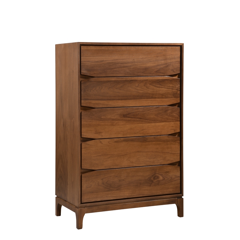 Allora 5 Piece Queen Bedroom Set in Walnut and Stone