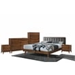 Allora 5 Piece Queen Bedroom Set in Walnut and Gray