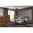 Allora 5 Piece Queen Bedroom Set in Walnut and Gray