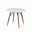Allora Round Dining Set in White Glossy and Brown (Set of 5)