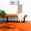 Allora Mid-Century Modern Rectangular Genuine Leather Bench in Tan