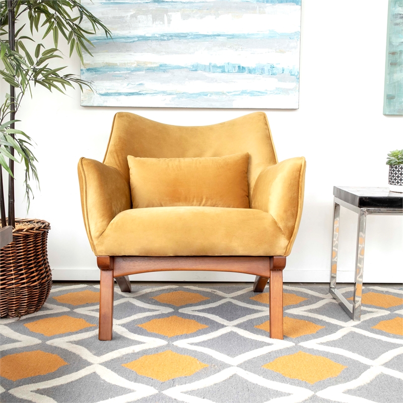 mid century mustard accent chair