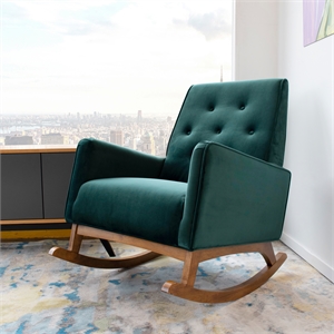 allora mid-century modern velvet rocking chair