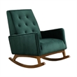 Allora Mid-Century Modern Velvet Rocking Chair in Green