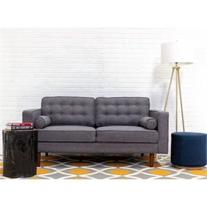allora mid century modern loveseat fabric sofa in gray