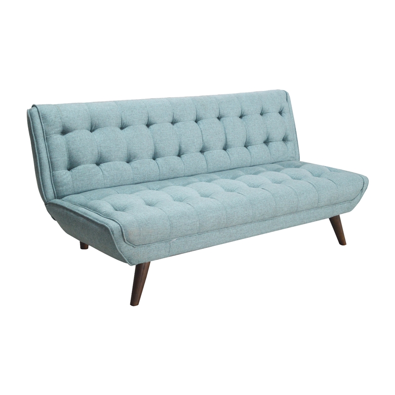 Allora Urban Mid Century Modern Tufted Living Room Sofa Bed in Blue