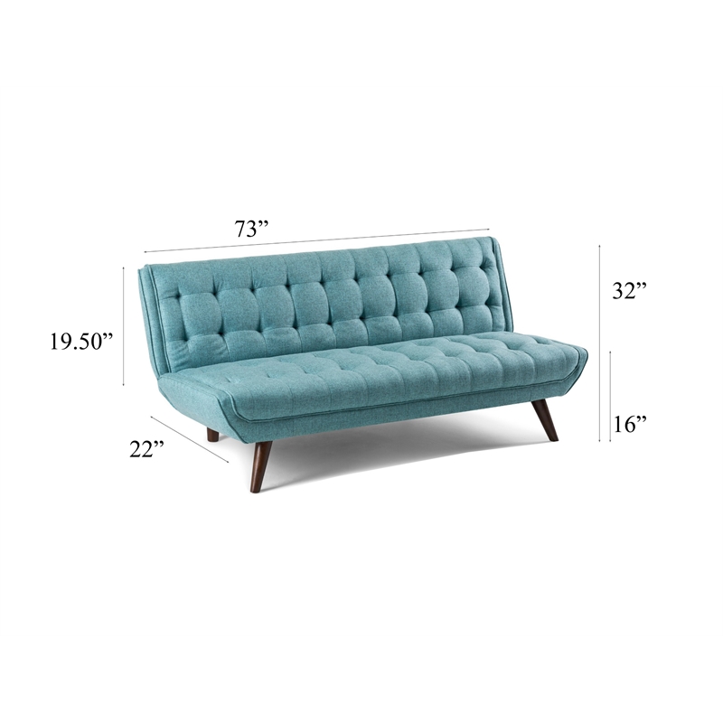 Allora Urban Mid Century Modern Tufted Living Room Sofa Bed in Blue