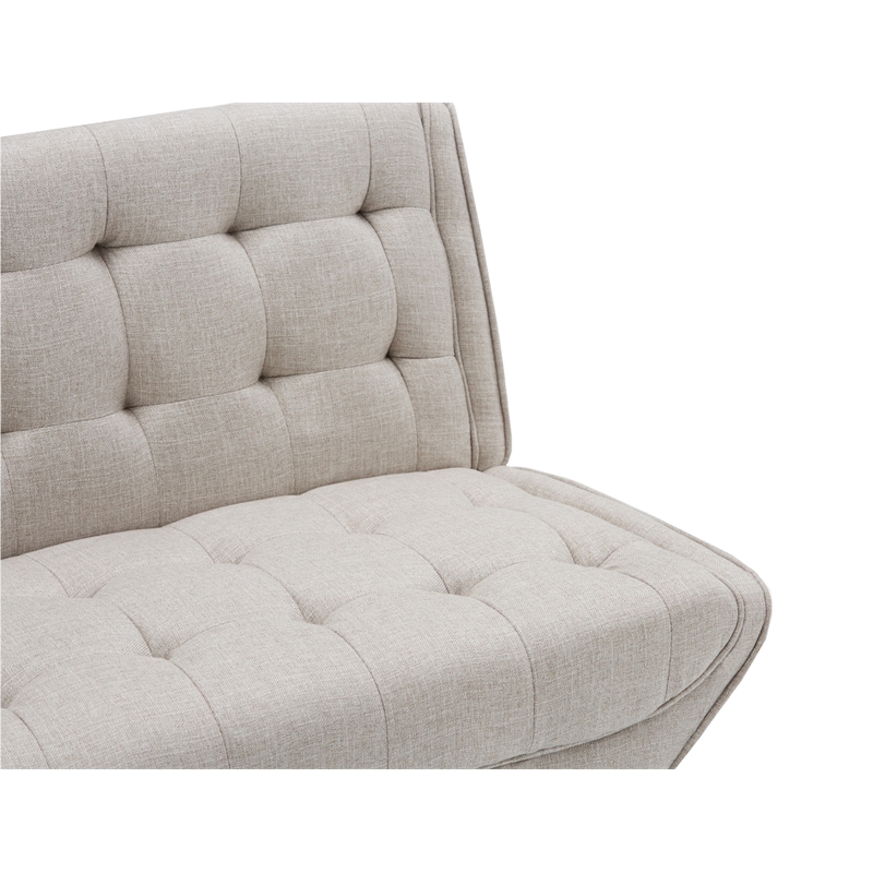 Allora Mid Century Modern Tufted Sofa Bed in Beige