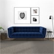 Allora Mid-Century Velvet Tufted Living Room Sofa in Navy Blue