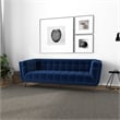 Allora Mid-Century Velvet Tufted Living Room Sofa in Navy Blue