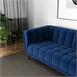 Allora Mid-Century Velvet Tufted Living Room Sofa in Navy Blue