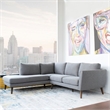 Allora Mid-Century Microfiber Sectional Left Chaise Sofa in Light Gray