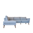 Allora Mid-Century Microfiber Sectional Left Chaise Sofa in Light Gray