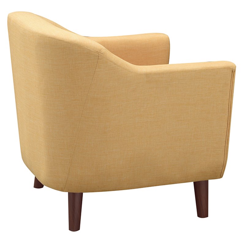 Allora MidCentury Modern Fabric Accent Chair in Yellow A51451790214