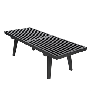 Allora Mid-Century Platform 4' Bench in Black