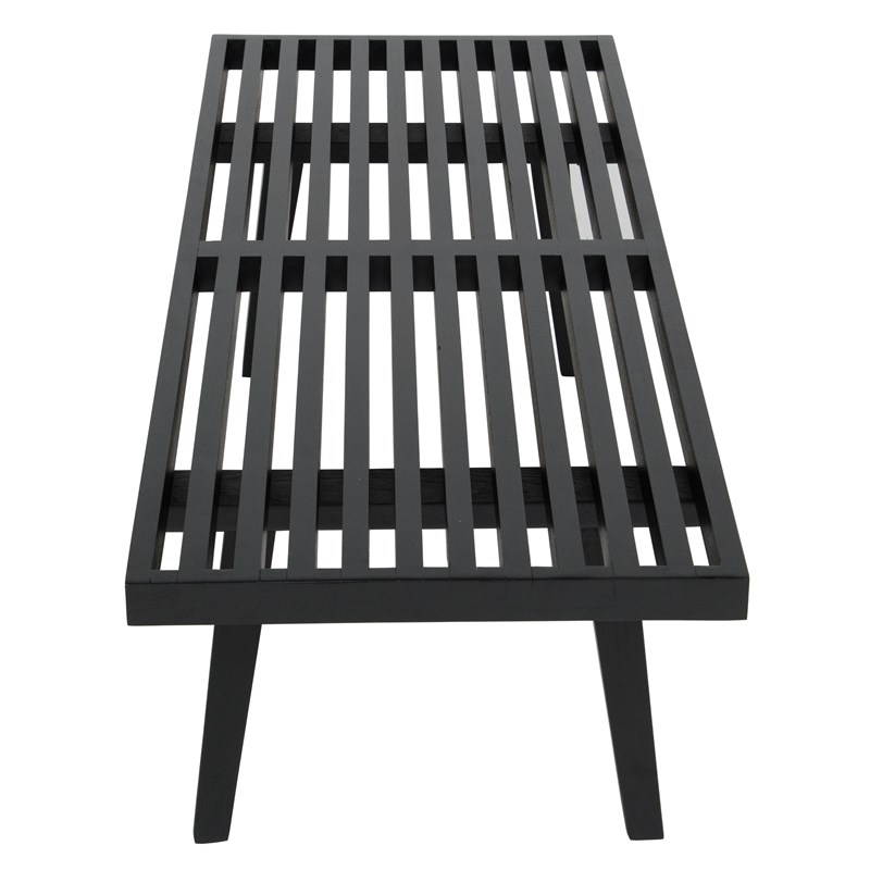Allora Mid-Century Platform 4' Bench in Black
