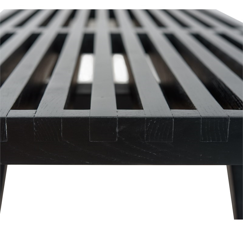 Allora Mid-Century Platform 4' Bench in Black