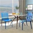Allora Mid-Century Modern Dining Side Chair in Blue (Set of 2)
