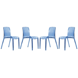 allora mid-century modern dining side chair in blue (set of 4)