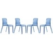 Allora Mid-Century Modern Dining Side Chair in Blue (Set of 4)