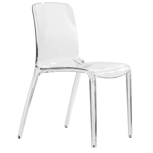 Allora Mid-Century Modern Dining Side Chair in Clear