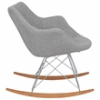 Allora Mid-Century Twill Fabric Eiffel Base Rocking Chair in Gray