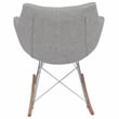 Allora Mid-Century Twill Fabric Eiffel Base Rocking Chair in Gray