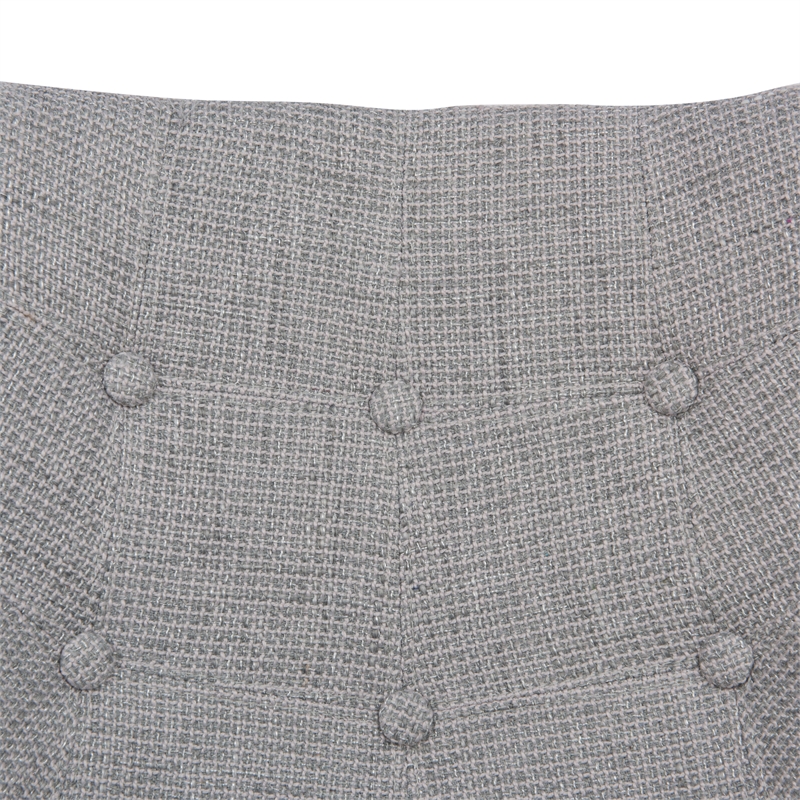 Allora Mid-Century Twill Fabric Eiffel Base Rocking Chair in Gray