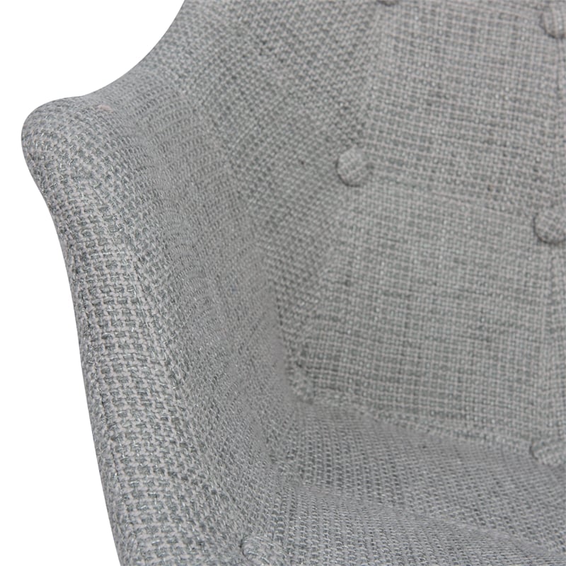 Allora Mid-Century Twill Fabric Eiffel Base Rocking Chair in Gray