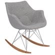 Allora Mid-Century Twill Fabric Eiffel Base Rocking Chair in Gray
