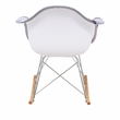 Allora Mid-Century Patchwork Twill Eiffel Base Rocking Chair in Gray and Beige
