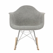 Allora Mid-Century Twill Eiffel Base Rocking Chair in Gray