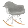 Allora Mid-Century Twill Eiffel Base Rocking Chair in Gray