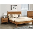 Allora 2pc Mid-Century Wood Bedroom Set - King + Nightstand in Oak