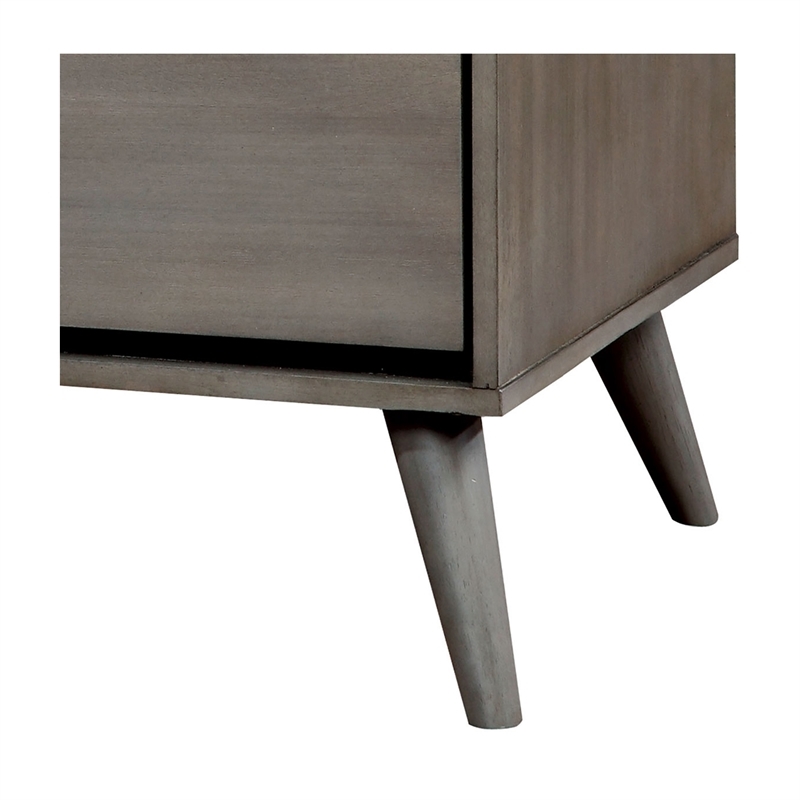 Allora 2pc Mid-Century Wood Bedroom Set - Queen + Nightstand in Gray